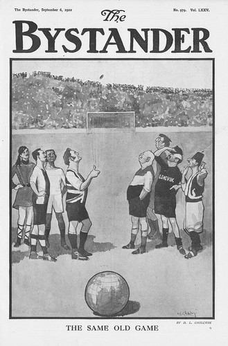 WORLD POLITICS Football Theme Toss of a Coin, Same old Game - Antique Print 1922