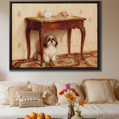 Oil Painting Shih Tzu Dog Canvas Print Living Room Decor Pet Portrait Artwork