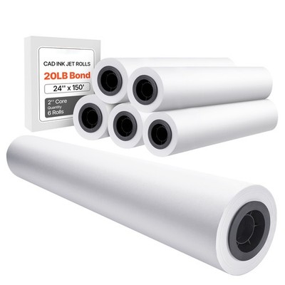 Uimoso Großformat-Plotterpapier 6 Rollen 45,7 m CAD-Bondpapier für Breitformat