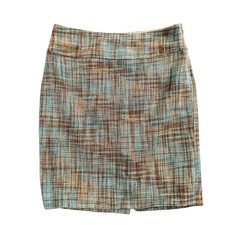 VTG Tweed Plaid Pencil Skirt 4 90s Academia Corporate Career Core Minimalist