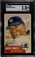1953 Topps #82 Mickey Mantle HOF New York Yankees Vintage Baseball SGC 1.5