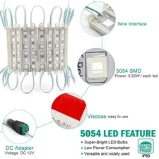 Green 5050 5054 SMD 3 6 LED Module Light Store Front Window Sign Lamp DC12V Kits