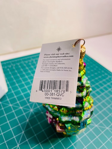 Christopher Radko Ornament Christmas Tree 2000 Millennium Shiny With Tag Y2K - Picture 14 of 16