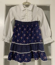 JCPenney Vtg 70-80 s Little Girls Blue Floral Ruffles Dress Size 8
