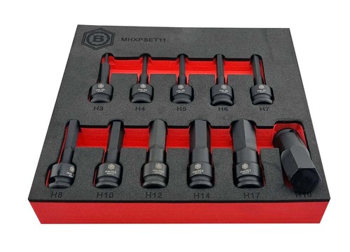 3/8" Drive Hex/Allen Key Impact Driver 11Pc Set - Britool Hallmark - Picture 8 of 12