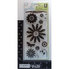 INKADINKADO Rubber Stamps ACRYLIC Cling NEW 97609 PRETTY FLOWERS 1794