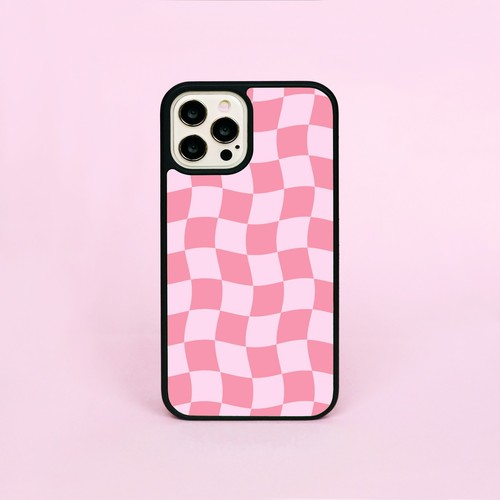 Wavy Checkered Brown Checkerboard Rubber Phone Case/Cover For iPhone Samsung - Picture 5 of 13