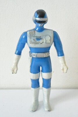 Figurine Vintage Sentai Jetman Bleu - Bandai, Vinyle Souple - Modèle A-9