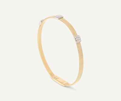 Marco Bicego MASAI  18k Y/Gold Medium Stackable Bracelet w/3 Dia SG731 B2