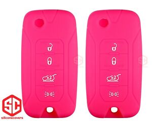 2x New Key Fob Remote Fobik 4 Buttons Silicone Cover Fit//For Dodge Jeep
