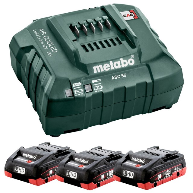 Metabo Basic-Set 3x4,0 Ah-LiHD Chargeur asc 30-36 18 V 685132000