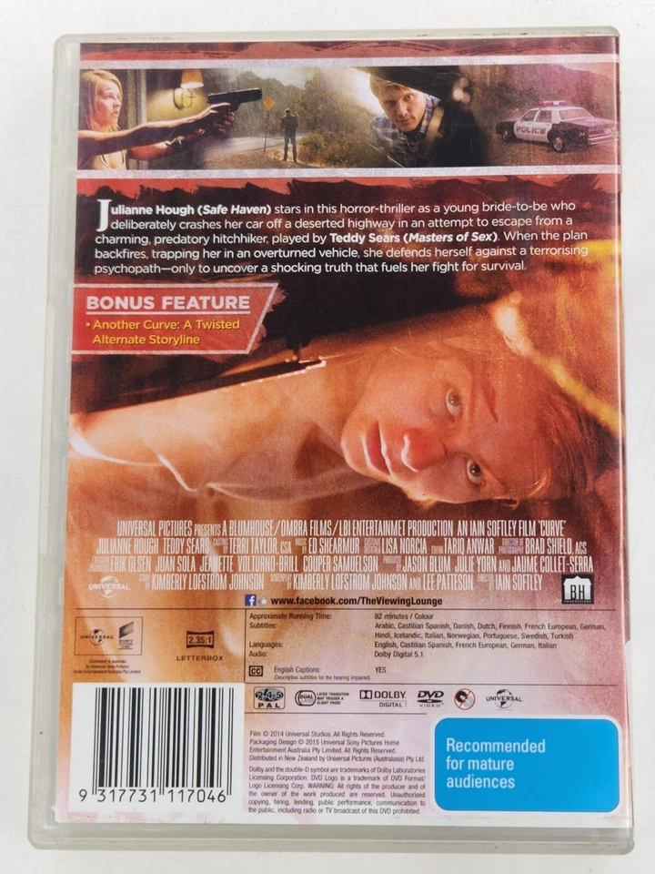 Curve [DVD] [2015] [DVD][Region 2,4,5] Julianne Hough - Ex Rental - Image 3 of 3