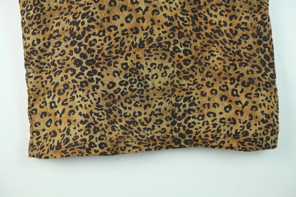 Винтажный Y2K Express маленький квадратный шелк животных печати Майка блузка панк гранж - Изображение 4 из 4