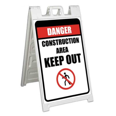 DANGER CONSTRUCTION AREA Signicade 24x36 Aframe Sidewalk Sign Banner Decal