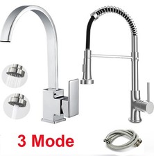 360° Kitchen Sink Mixer Taps Pull Out Spout Spray Single Lever Modern Mono Tap