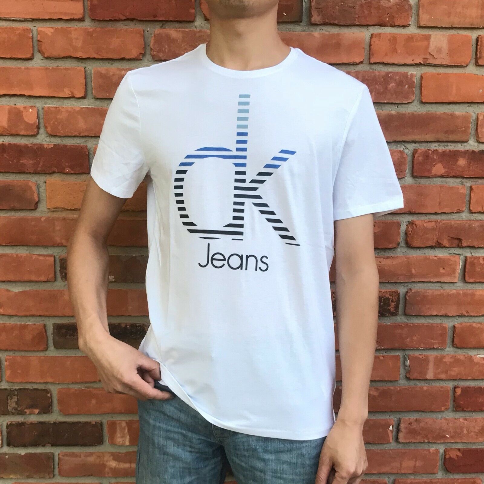 NWT Calvin Klein Jeans Men's CK Letter LOGO 100% Cotton Short Sleeve T-Shirt  Tee | eBay