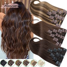 Thick Clip In Real Remy Human Hair Extensions Double Weft Double Drawn Full Head