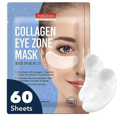 Deluxe Collagen Eye Mask Collagen Pads for Women by Purederm 2 Pack of 30 Sheets