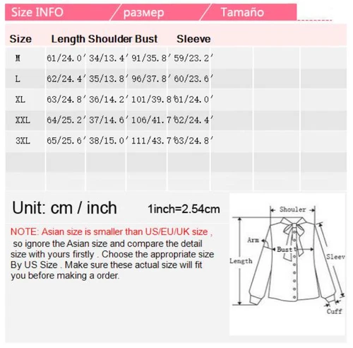 Women Chiffon Ruffle Blouse Long Sleeve Shirt Button Down Office Summer Top - Picture 4 of 8