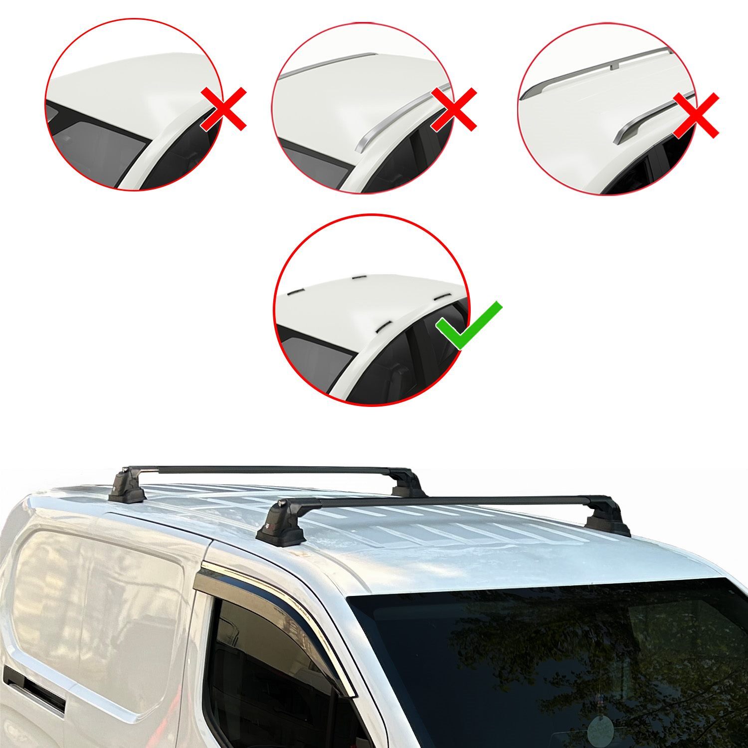 Barres de toit pour Vauxhall Combo Life 2019-2025 : Solution de portage sûre pour coffre de toit