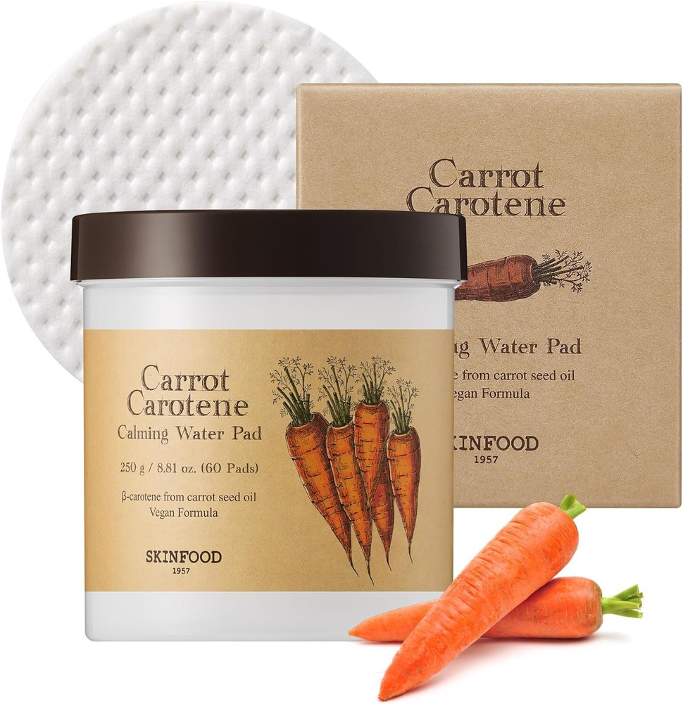SKINFOOD Carrot Carotene Calming Water Pad 250g 8.81 oz. 60 Sheets-Redness 2027