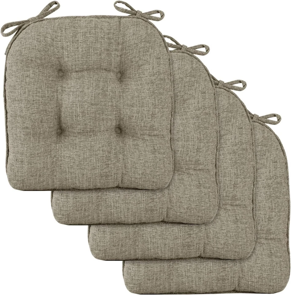 Indoor Chair Cushions for Dining Chairs, Tufted Overstuffed Textured Memory Foam - Image 2 of 4
