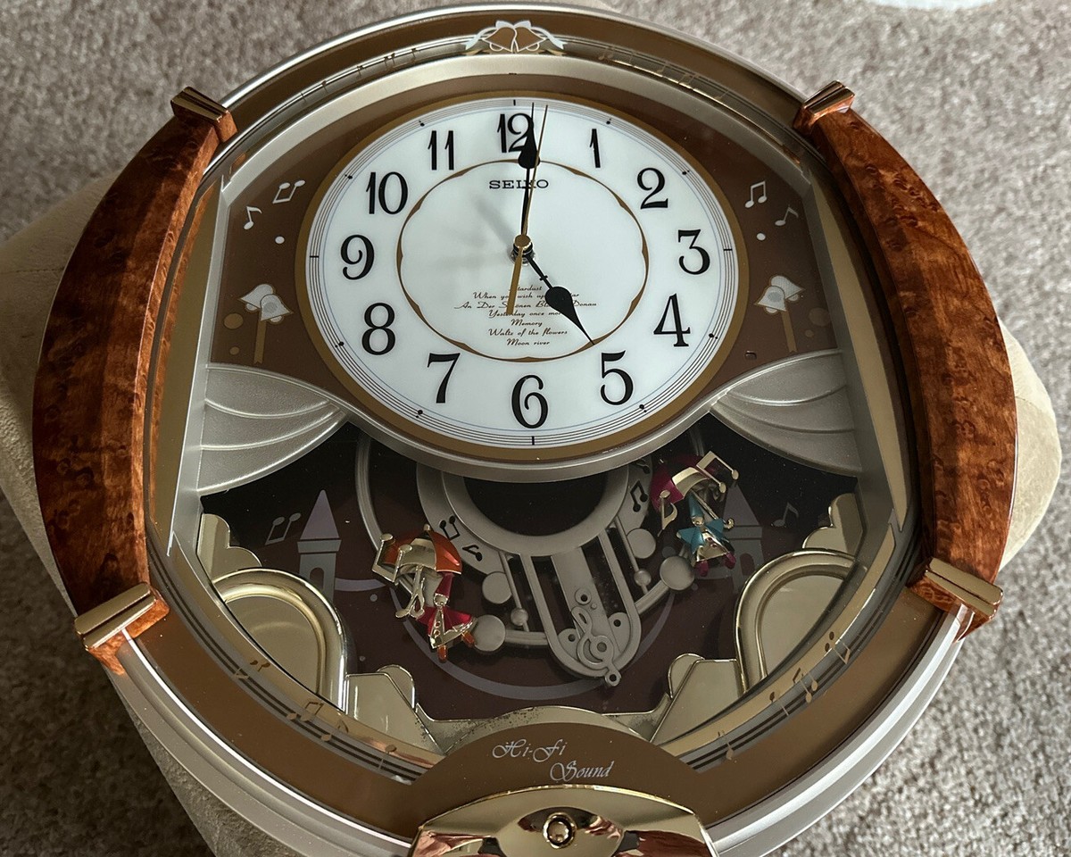 Seiko QXM118BRH Golden Puppets Melodies in Motion Clock 6 Hi-Fi