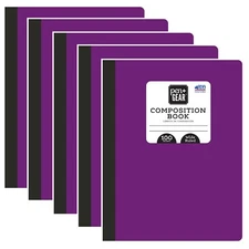 Bulk Composition Notebooks 5 WIDE Ruled PURPLE 100 Sheet Pen+Gear