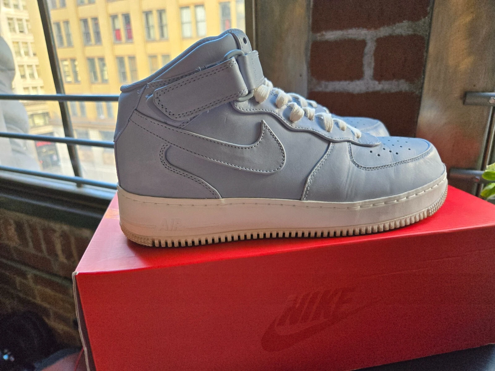Nike Air Force 1 Mid Bleu Gris Taille 12 NikeLab Supreme Off white cdg stussy