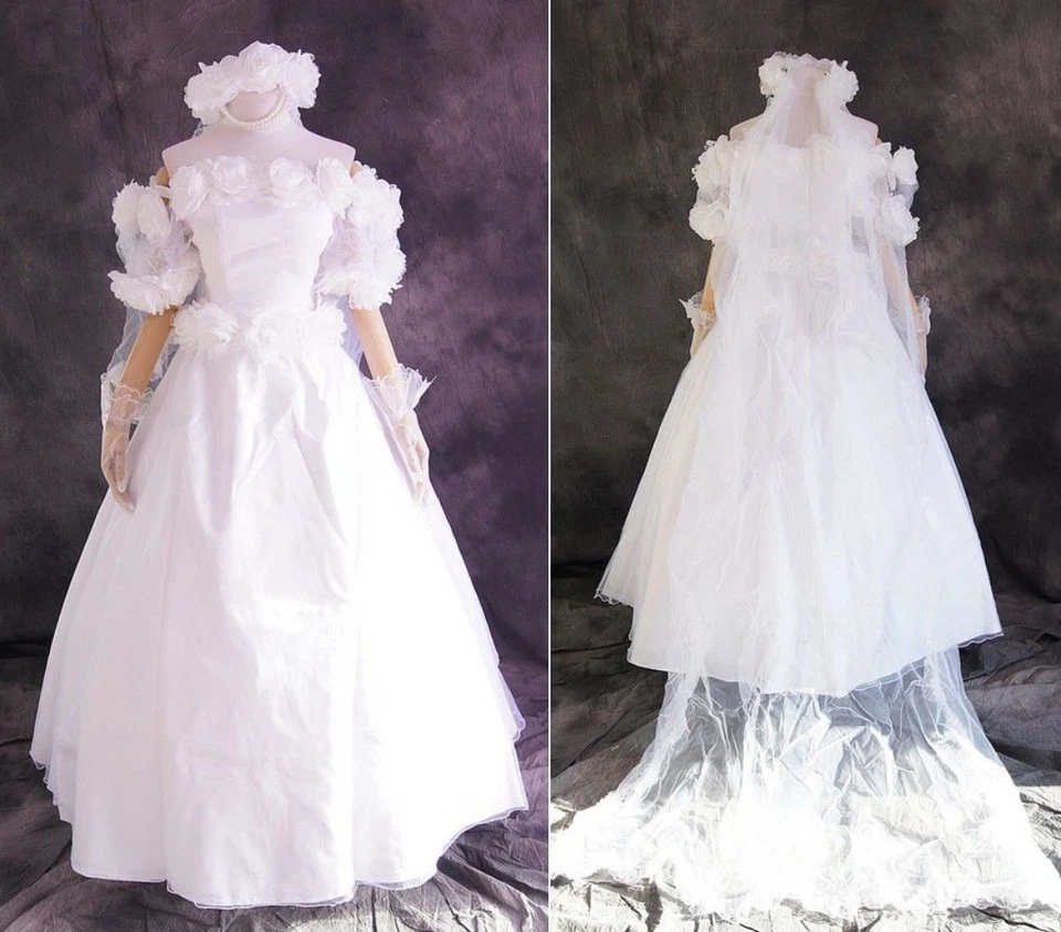 H-560 Sailor Moon Wedding Bunny Usagi Tsukino Cosplay Braut Hochzeits-Kleid weiß - Bild 1 von 4