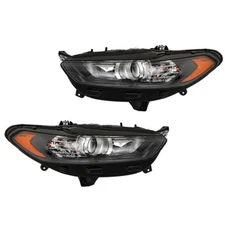 LABLT Headlights For 2013-2016 Ford Fusion Black Housing Halogen Left&Right Side