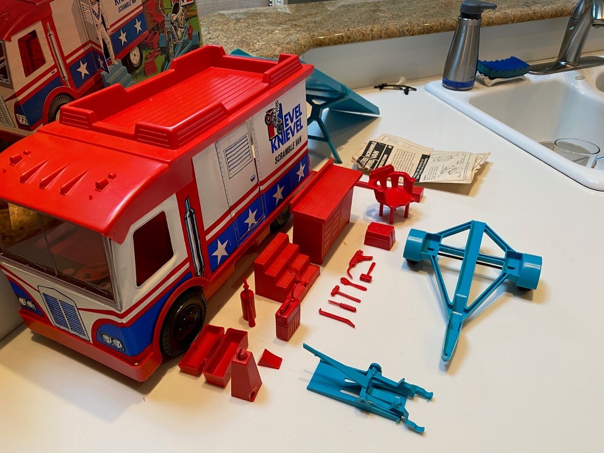 Evil Knievel Scramble Van Vintage 1973 Ideal Used with Accessories