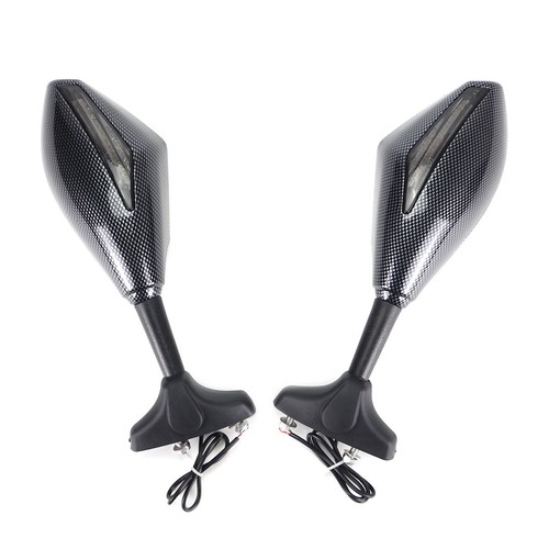 Rear View Mirrors With Turn Signal LED Suzuki GSF1200S BANDIT 2001-2005 Carbon - Picture 3 of 8