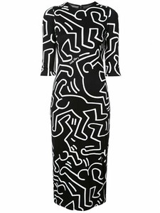 alice olivia black white dress