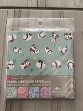 Daiso Chiyogami Origami Folding Paper 4 Designs x 20, 80 sheets, NIP, Animals