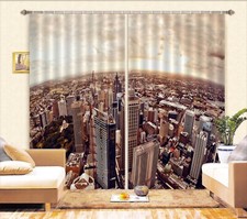 3D City Building ZHUA2927 Photo Curtain Window Blockout Fabric Amy 2023