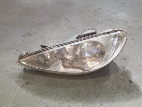 PEUGEOT 206 LEFT HEADLAMP T1, RIBBED LENS TYPE-SINGLE H GLOBE, 10/99-11/07 99 00