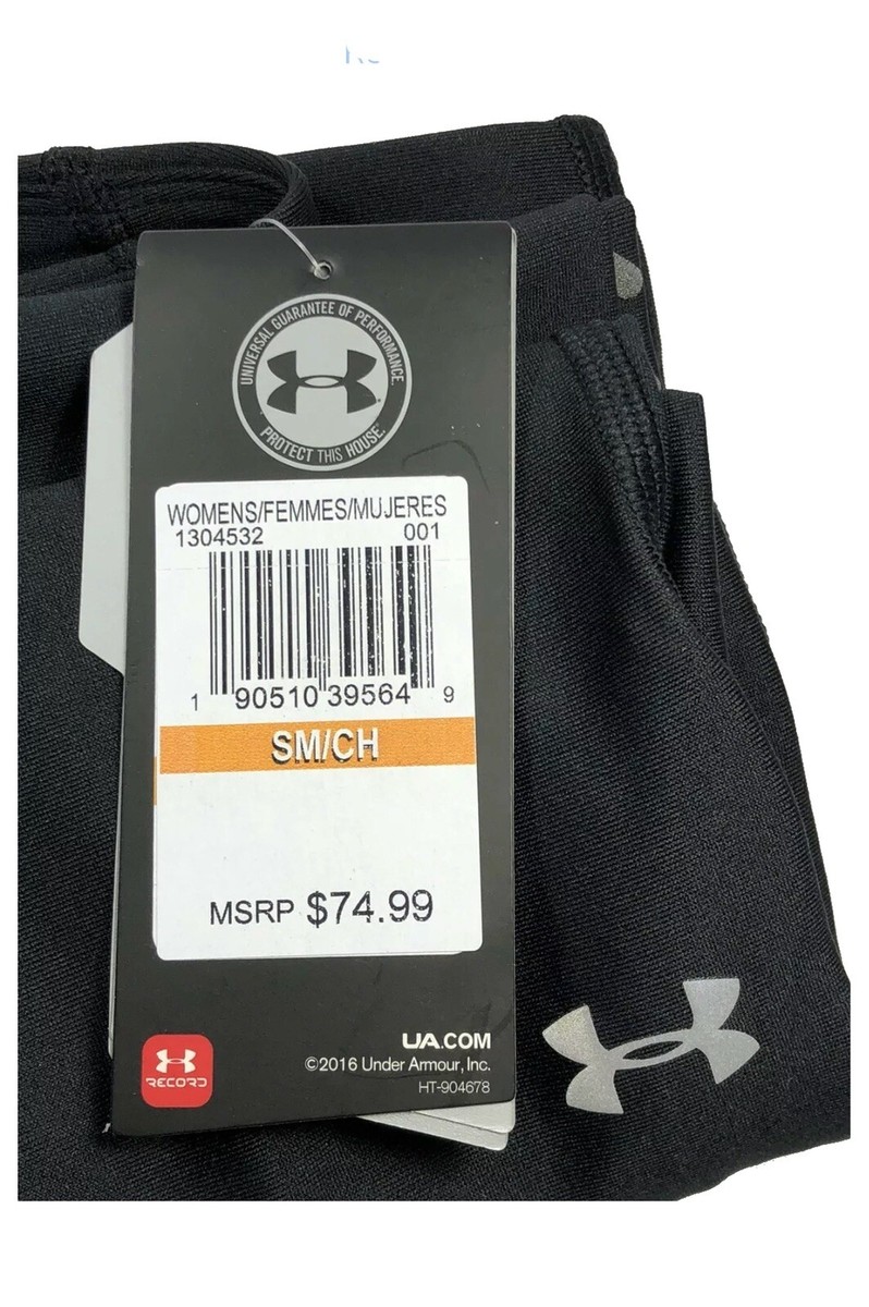 NWT UNDER ARMOUR. Sz S. Accele-Bolt leggings. Black-Reflective
