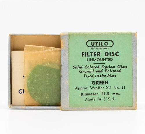 UTILO Unmounted 31.5mm Lens Filter Disc, Box & Docs | Wratten X-1 No. 11 | Green - Picture 3 of 15