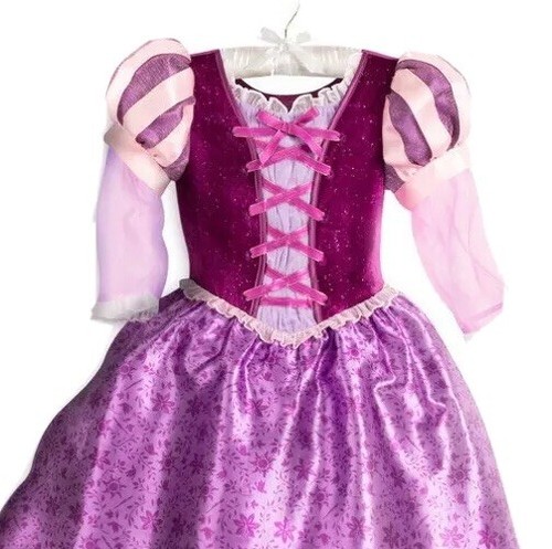 DISNEY Store RAPUNZEL Deluxe DRESS Costume Gown TANGLED 4 Girls NEW - Picture 3 of 4