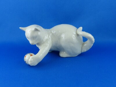 Vintage Porzellan Figur Katze mit Ball Lenox China Jewels Collection (USA) 1991