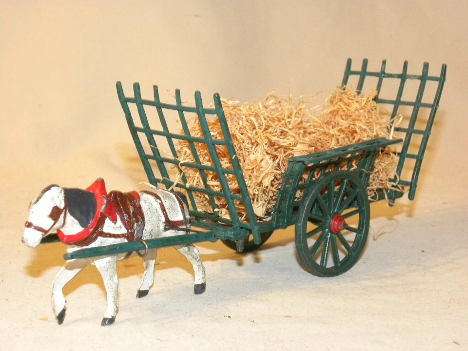 JOUET ANCIEN FERME EN PLOMB CREUX ATTELAGE FERMIER FOURRAGERE LR  LOUIS ROUSSY + - Photo 2/4