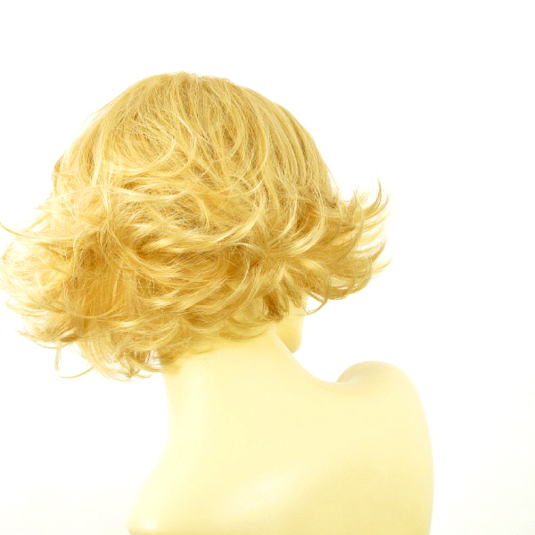 Perruque Femme Courte Blonde Doré Clair FLORE LG26 - Synthétique 35cm - Neuf Avec étiquettes
