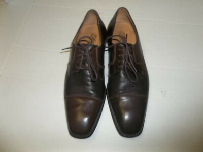 Mens Size 10M Fratelli Brown Leather Cap Toe Oxfords Made in 