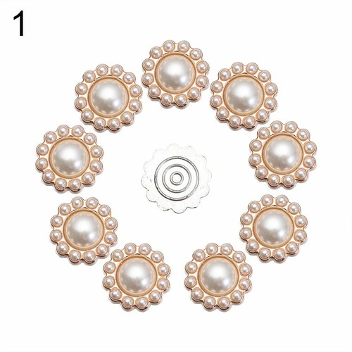 Sparkling Pearl Button Headwear Accessories Pearl Hairpins Rhinestone Buttons - Picture 13 of 21