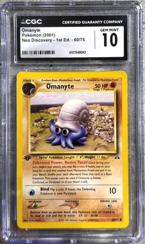 Omanyte (1st Edition) graded CGC 10 for sale on eBay