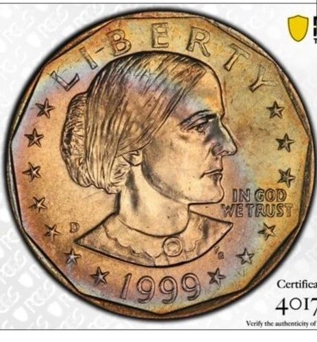 1999-D Susan B Anthony Dollar — photo from the most recent tracked eBay sale
