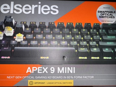 EXCELLENT - STEELSERIES APEX 9 MINI Optical Gaming Keyboard - 60% Form Factor
