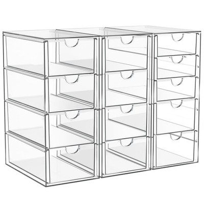 Acrylic Makeup Organizer with 13 Drawers, Bathroom Counter Organizer, Acrylic...