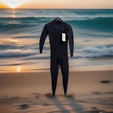 O NEILL MEN S HYPERFREAK 3/2 FULL WETSUIT SIZE MEDIUM CHEST ZIP BLACK/BLACK